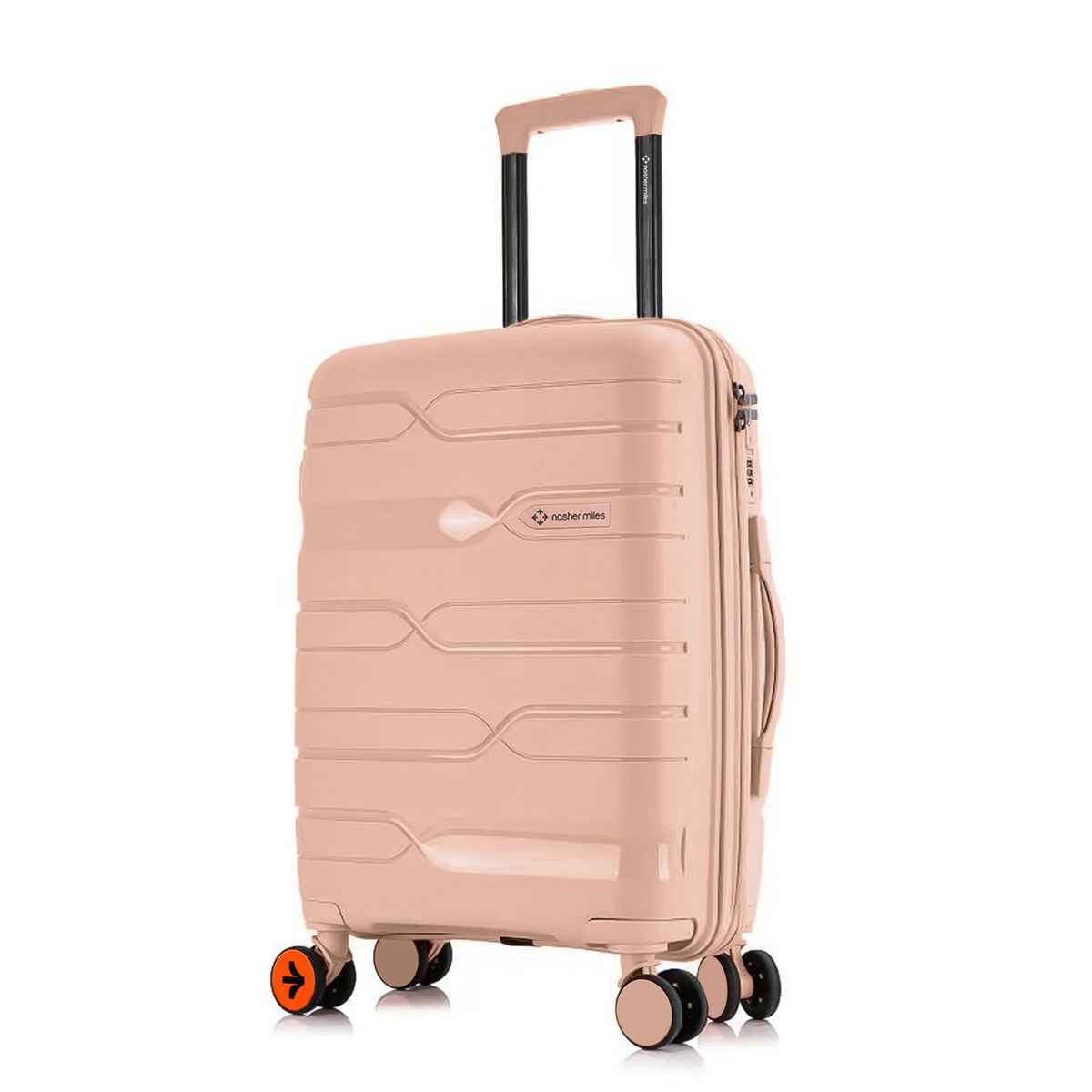 Nasher Miles Paris Check-In Hard Sided Polypropylene 24 Inch|65 cm Trolley Bag - Peach