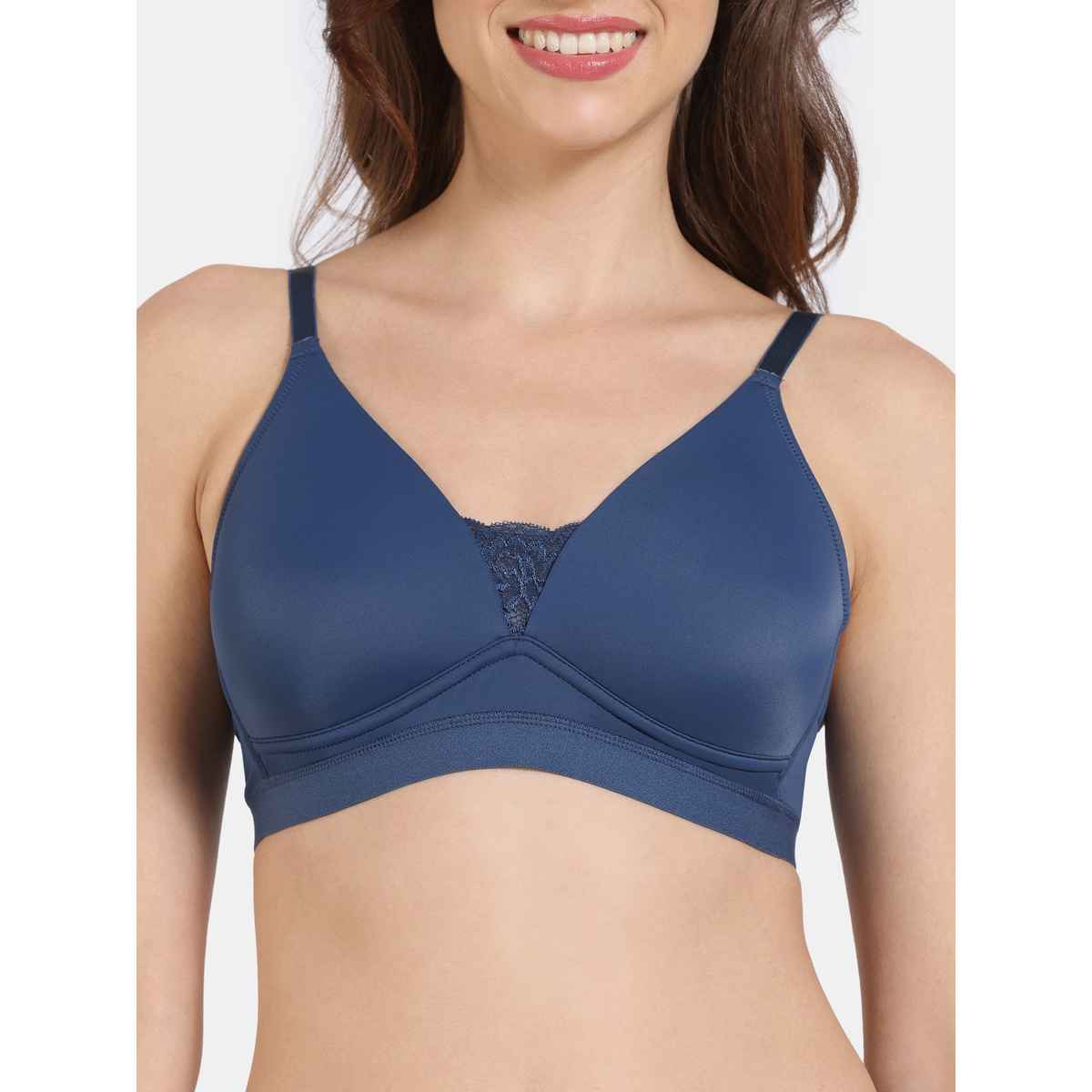 Zivame Women's Beautiful Basics Padded Non Wired 3/4Th Coverage T-shirt Bra | Blue - 34C