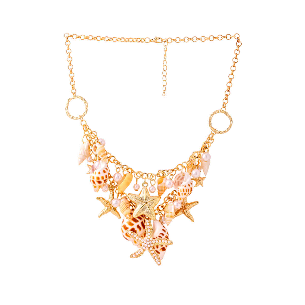 Yellow Chimes Fashion Choker Necklace with Pearls - Perfect Birthday Gift for Women