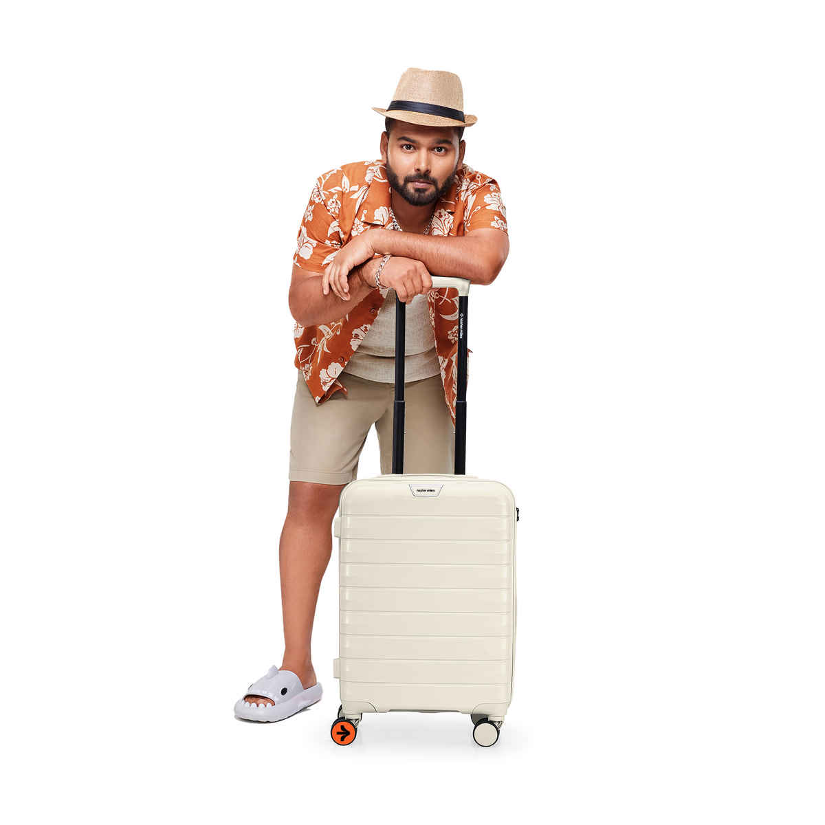 Nasher Miles Vienna Cabin Hardside Polypropylene 20 Inch-55 cm Trolley Bag- Cream