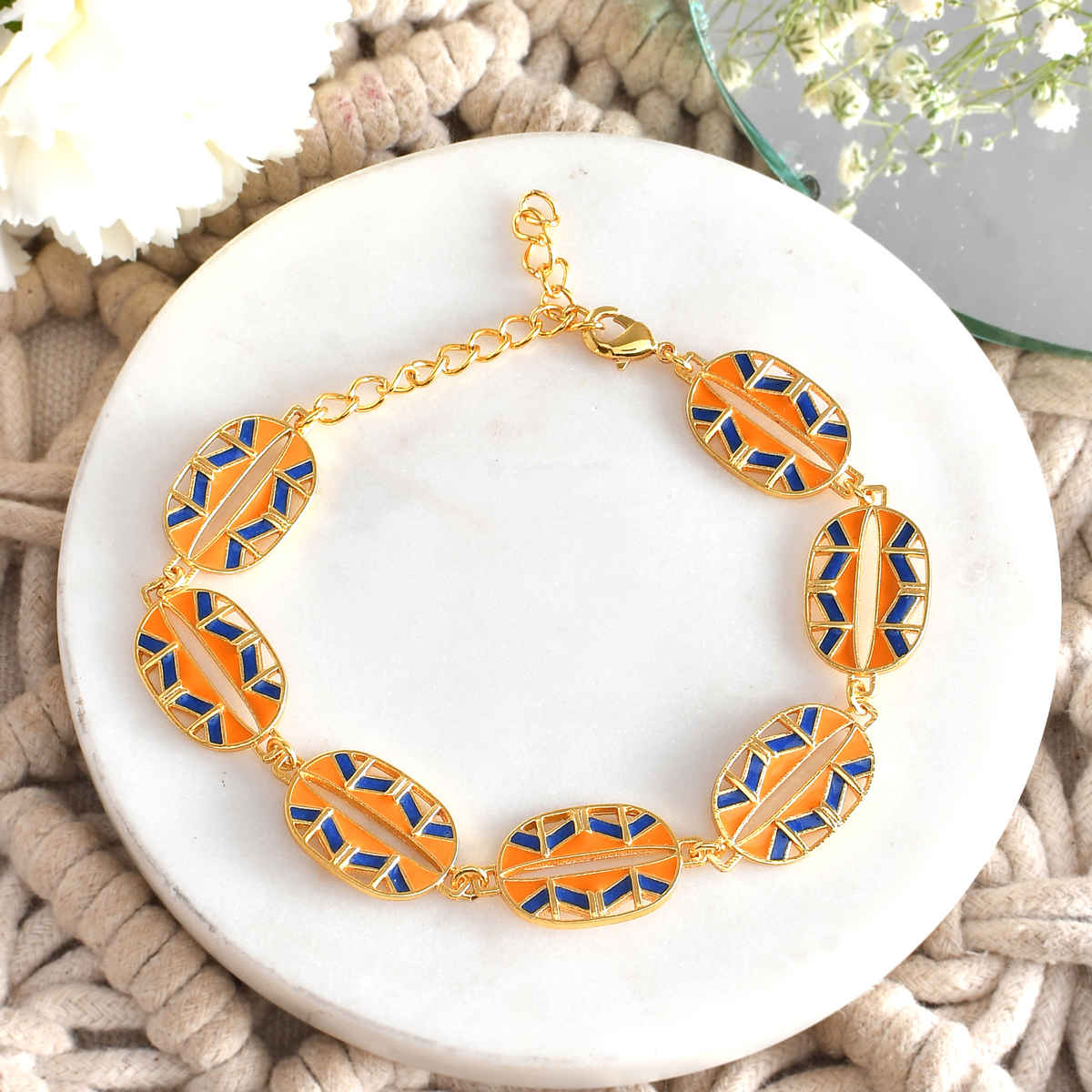 Voylla Zulu Nkosazana Interlinked Enamelled Bracelet