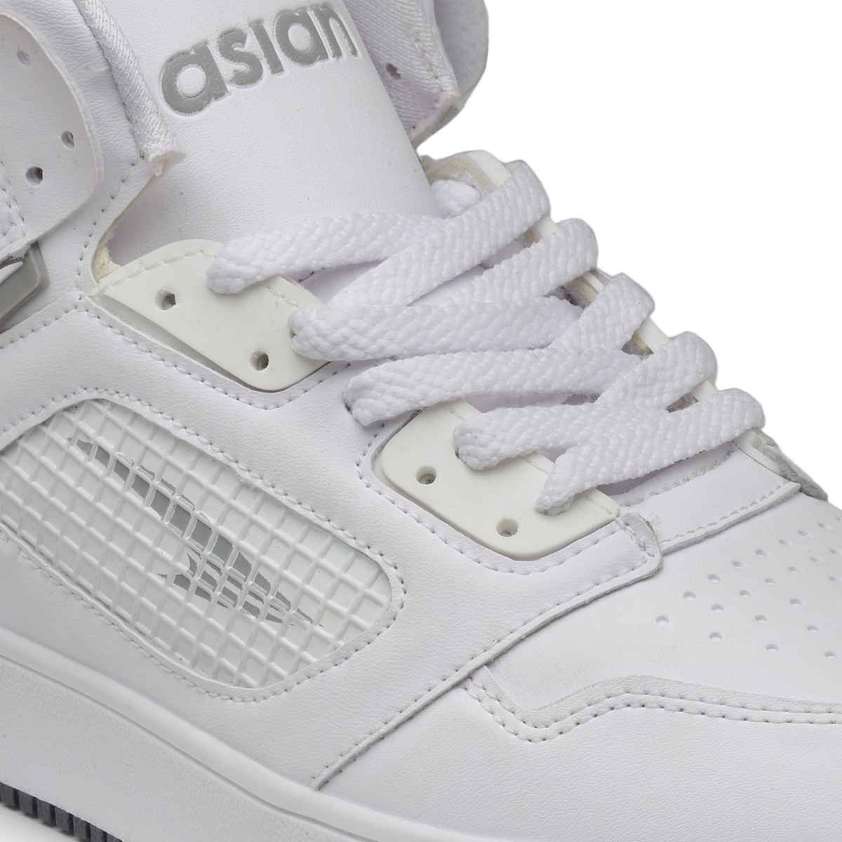 Asian Carnival-01 Hightop Sneakers For Men Full White | UK-6