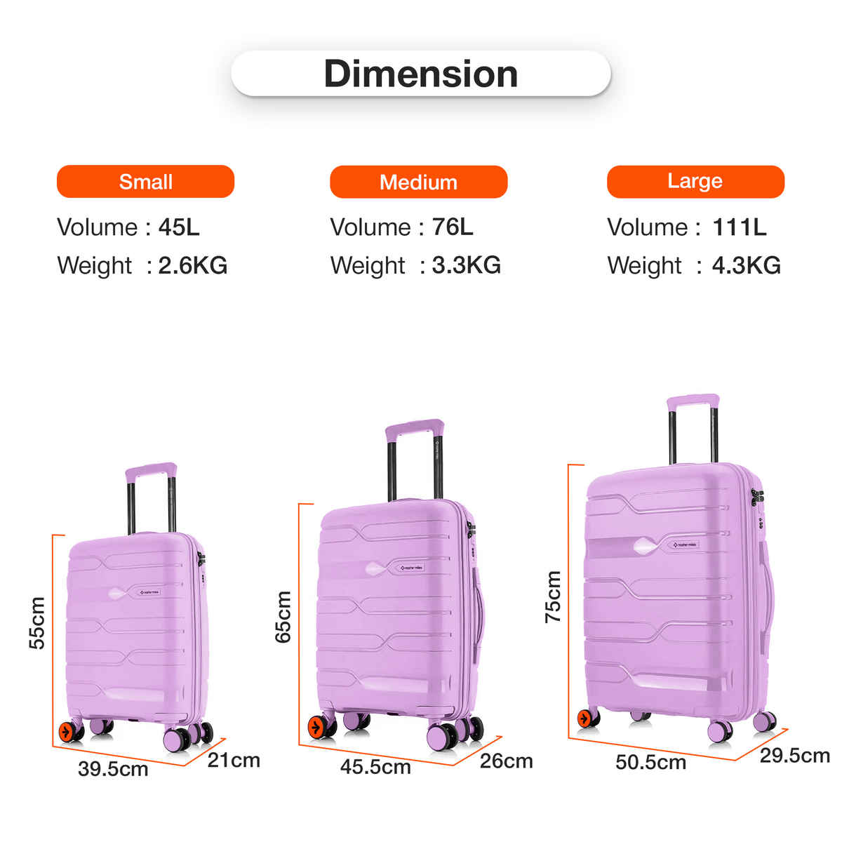 Nasher Miles Paris Cabin Hard-Sided Polypropylene Luggage 20 Inch (55 cm) Trolley Bag - Purple