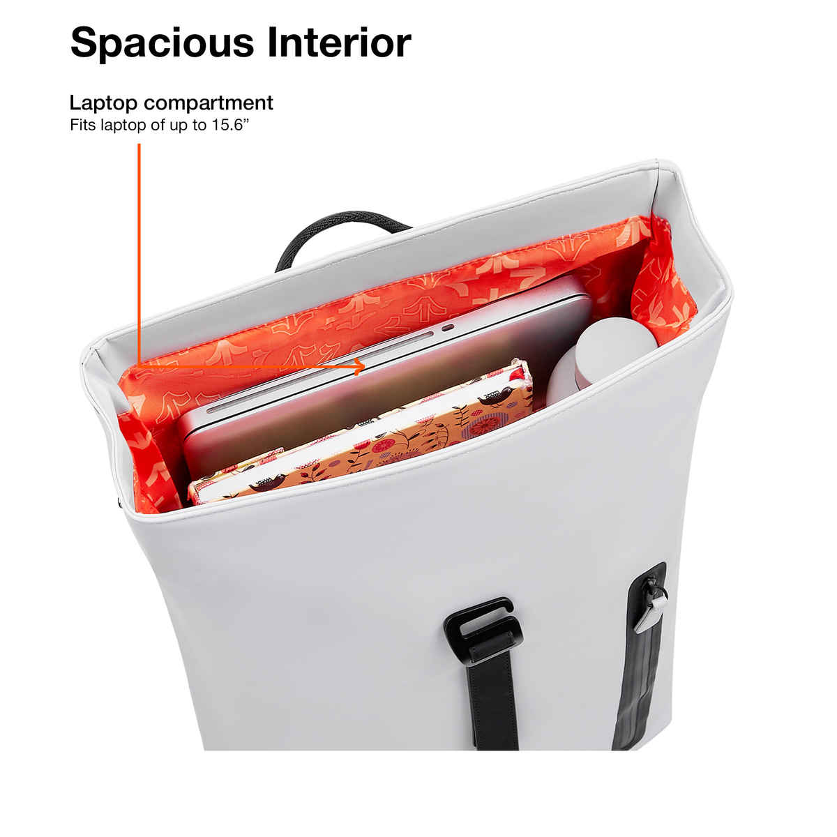 Nasher Miles Chelsea 28 L Top-open, Polyurethane Laptop Backpack for College and School- Grey