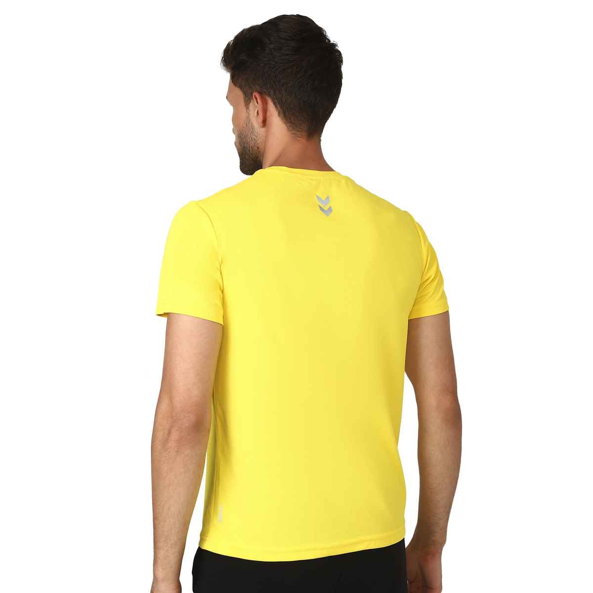 hummel Men's Budoc Round Neck Solid Regular Fit Gym T-shirt | Yellow - XL