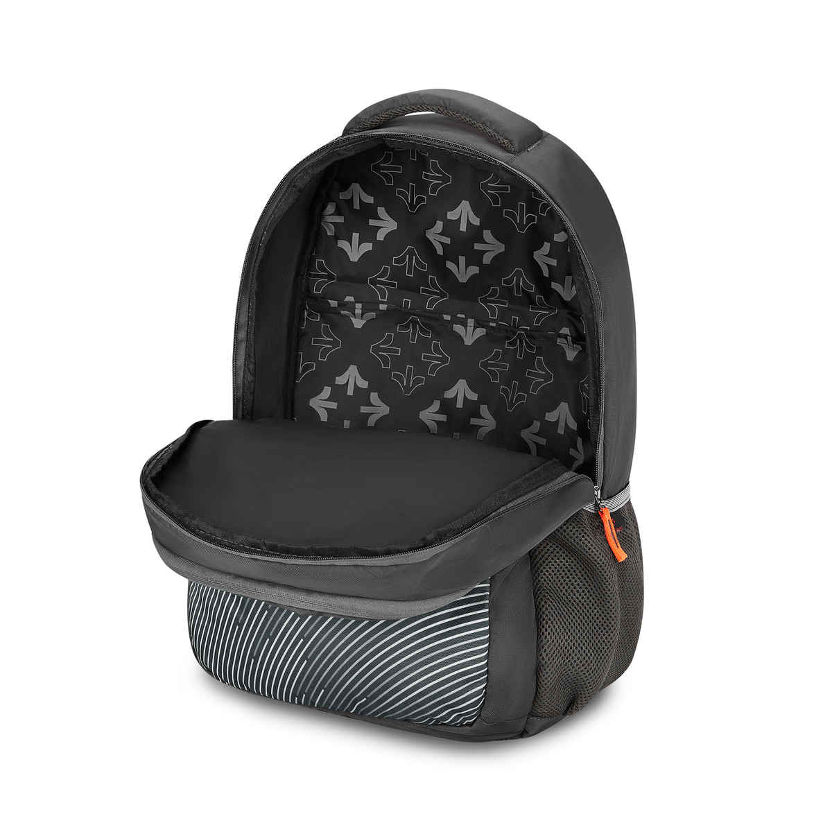 Nasher Miles Wave Backpack- Unisex- 3 Compartment Casual College Bag- Grey- 45L