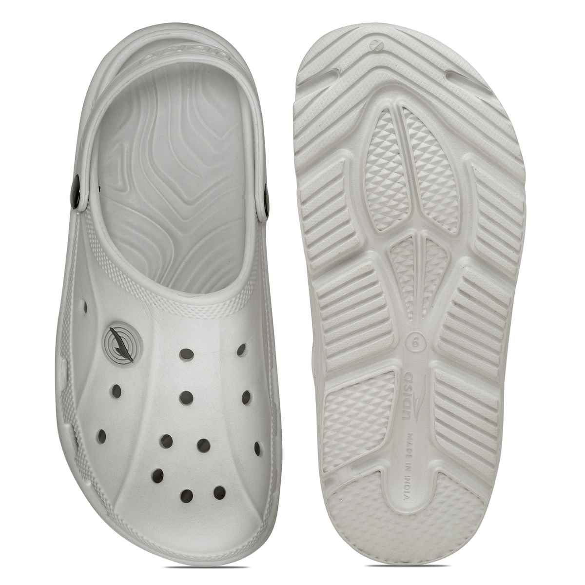 Asian Agc-14 Men Clogs Light Grey (Size-6)