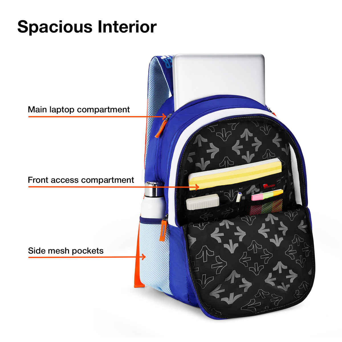 Nasher Miles Basketball Backpack- Unisex-3 Compartment College Bag And School- Blue- 45L