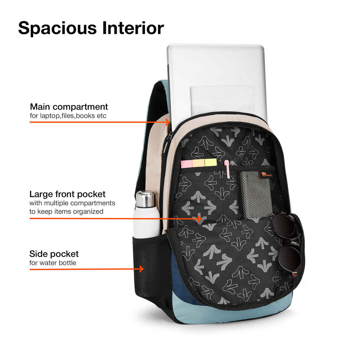 Nasher Miles Backpack for Unisex | Laptop Backpack | Casual Coding | Grey Green - 31L