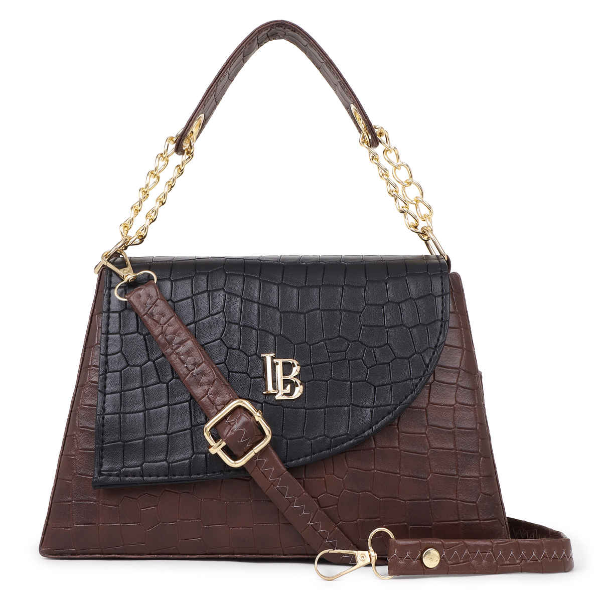 Legal Bribe Stylish Crock Sling Bag | Brown/Black | LB2057