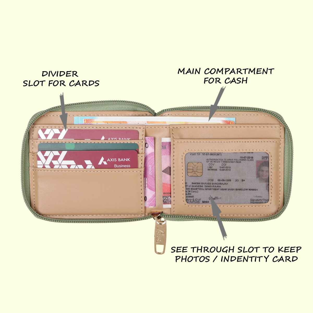 Lavie Women's Rally Pro Zipper Wallet | Mint