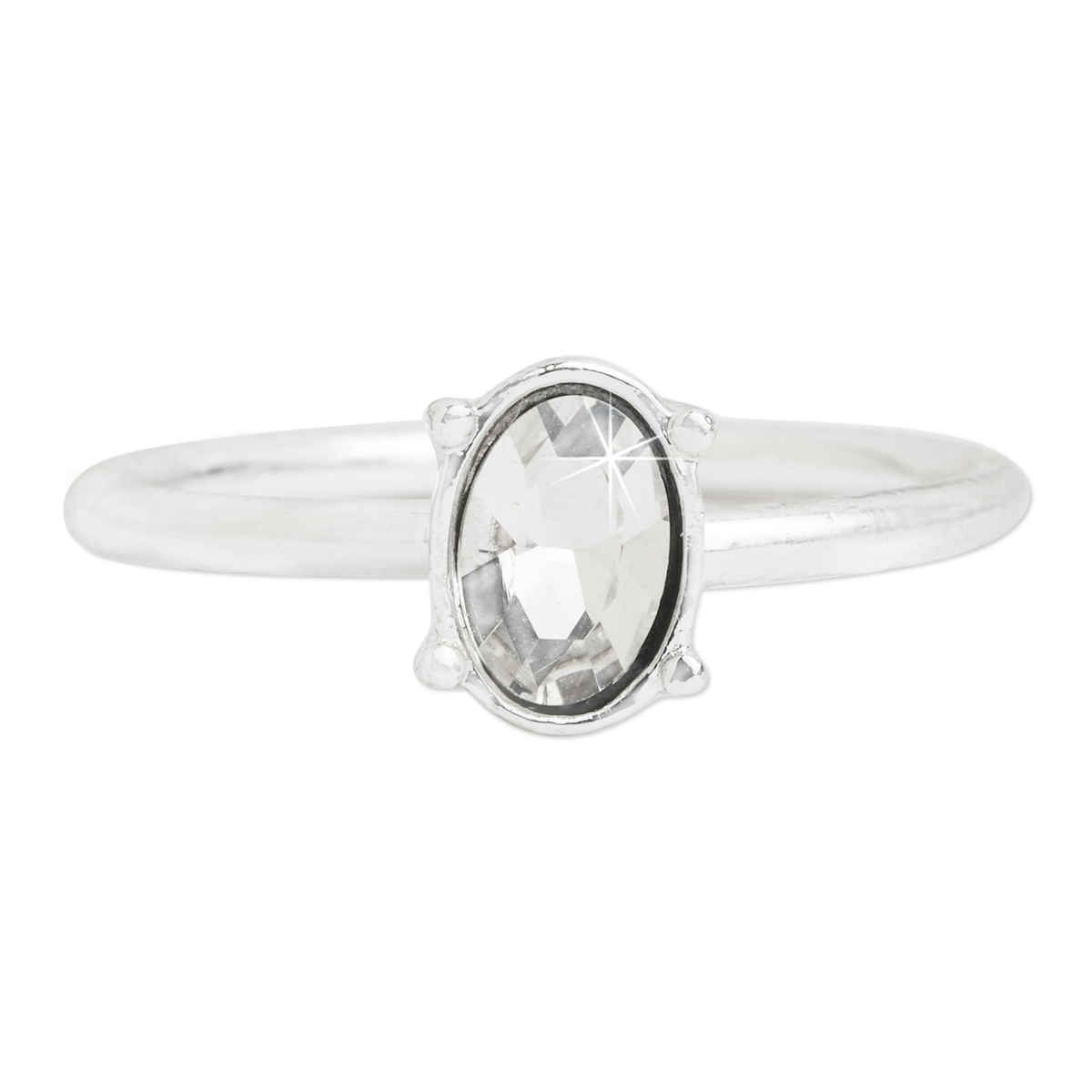 Accessorize London Women Silver Crystal Ring Pack Of 12
