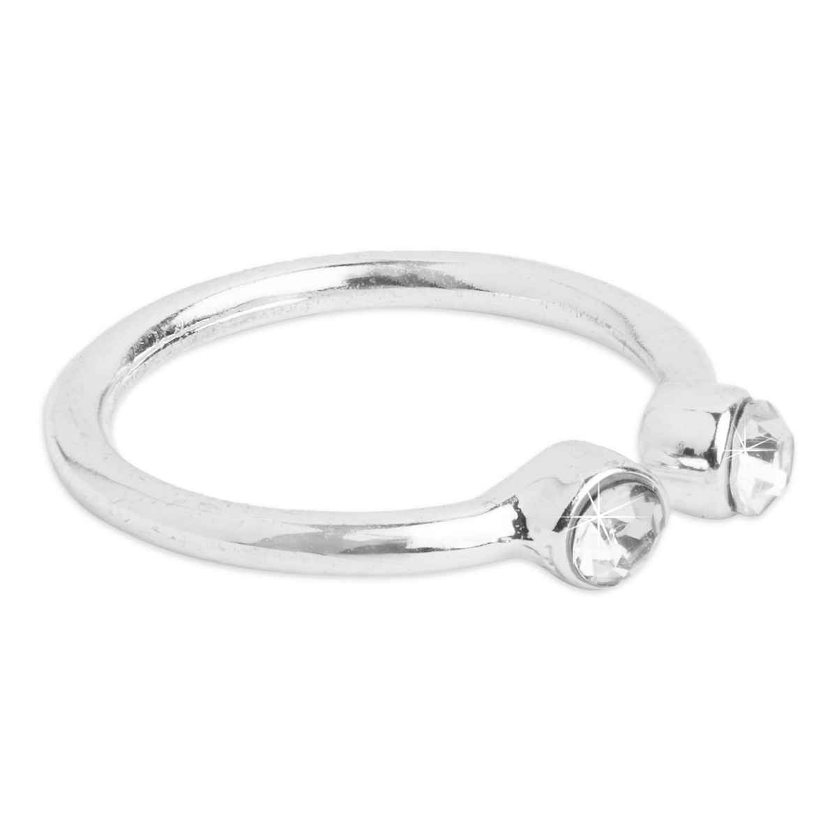 Accessorize London Women Silver Crystal Ring Pack Of 12