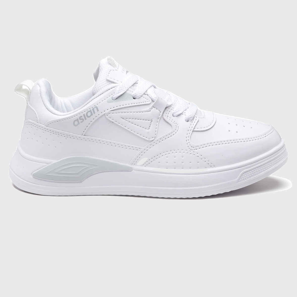 Asian Men s Moscow-01 Full White Sneakers | UK-8