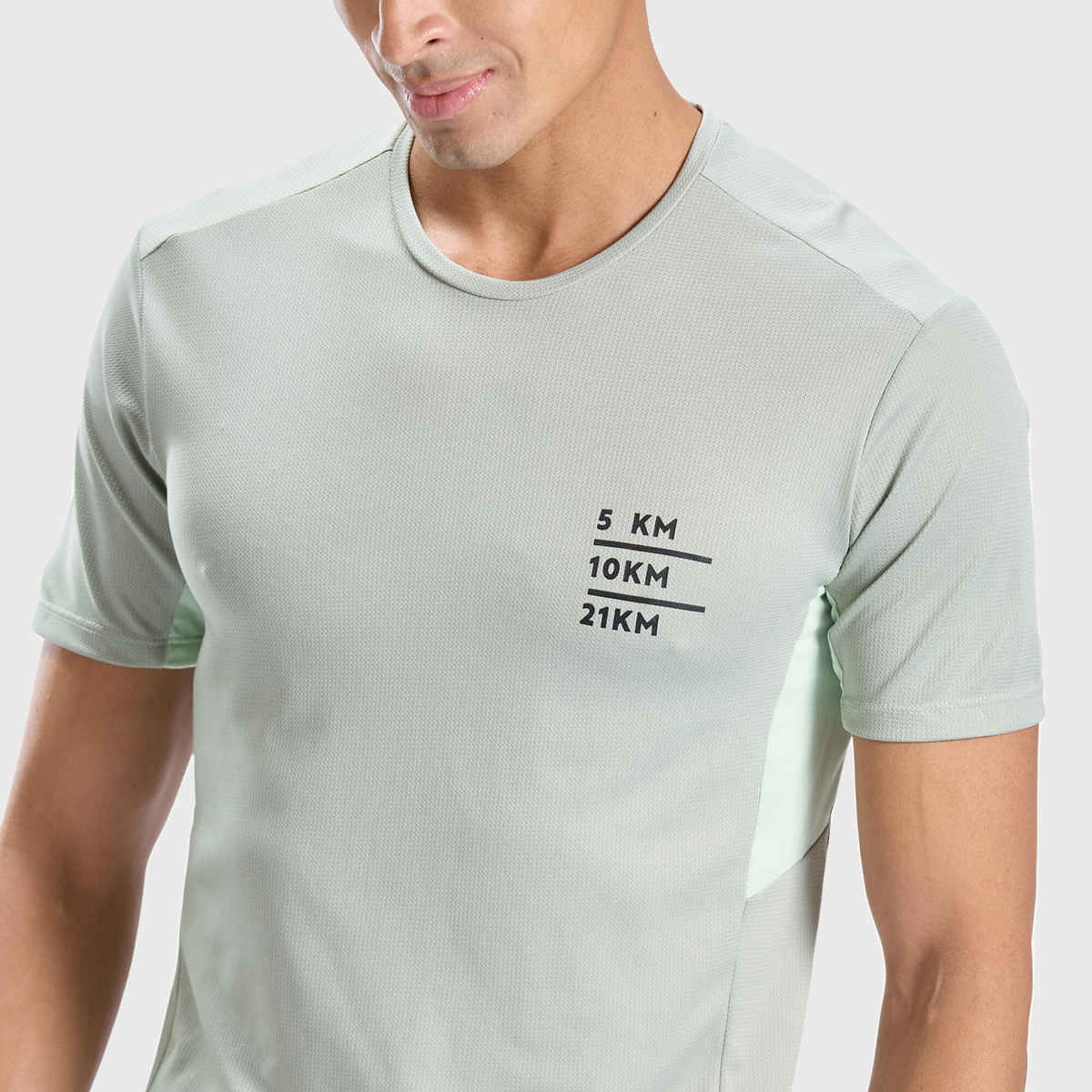 Decathlon | Kalenji Men's Printed Running T-shirt | Green - L