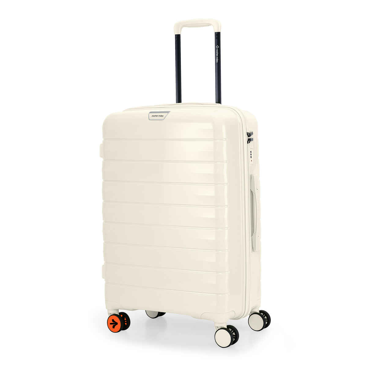 Nasher Miles Vienna Check-In Hardside Polypropylene 24 Inch-65 cm Trolley Bag- Cream