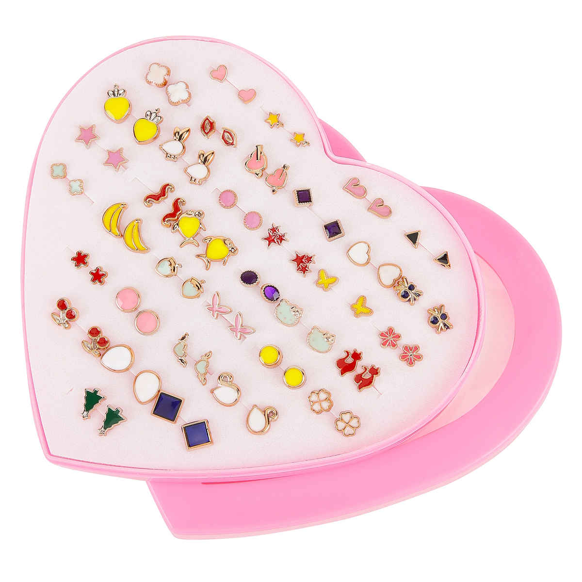 Shining Diva Fashion 36 Pairs Non Precious Base Metal Multicolour Pearl Earrings for Women 12015er