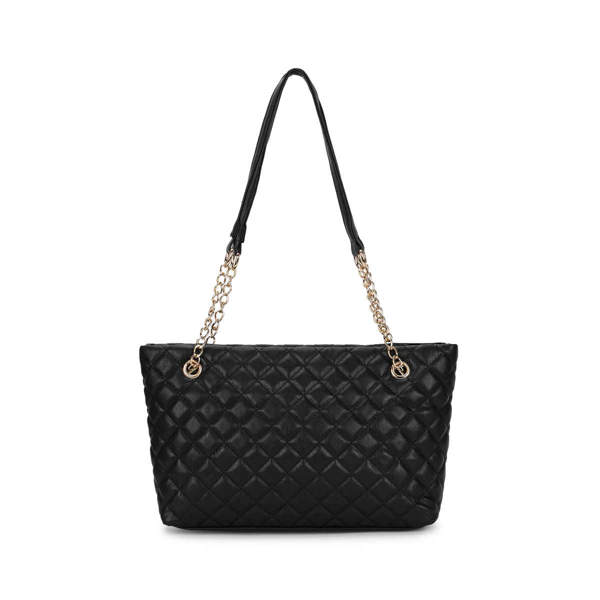 Fastrack PU Structured Quilted Tote Bag for Women | Black