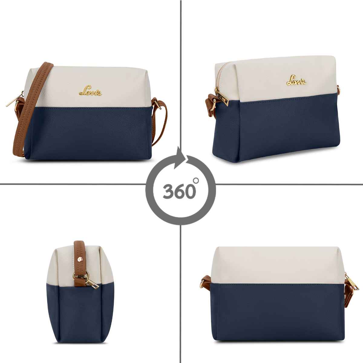 Lavie Women's Ellen Horizontal Cross Body Sling Bag | Ladies Purse Handbag | Navy