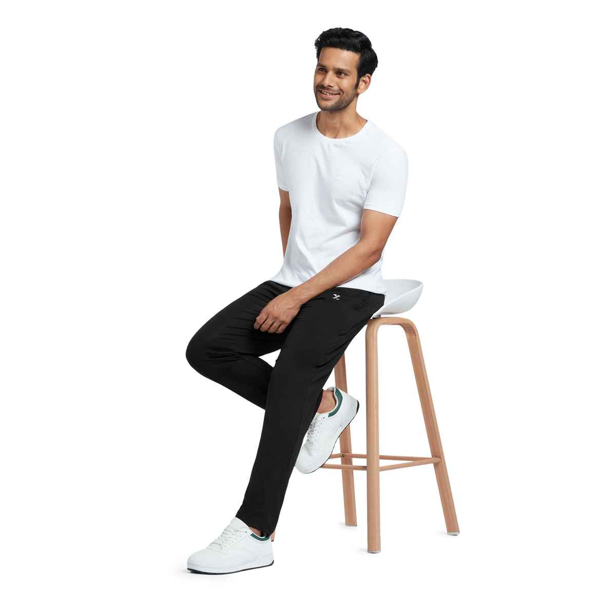 XYXX Ace IntelliSoft Cotton Modal Solid Loungewear Relaxed Fit | 2 Zipper Side pockets | Black- S