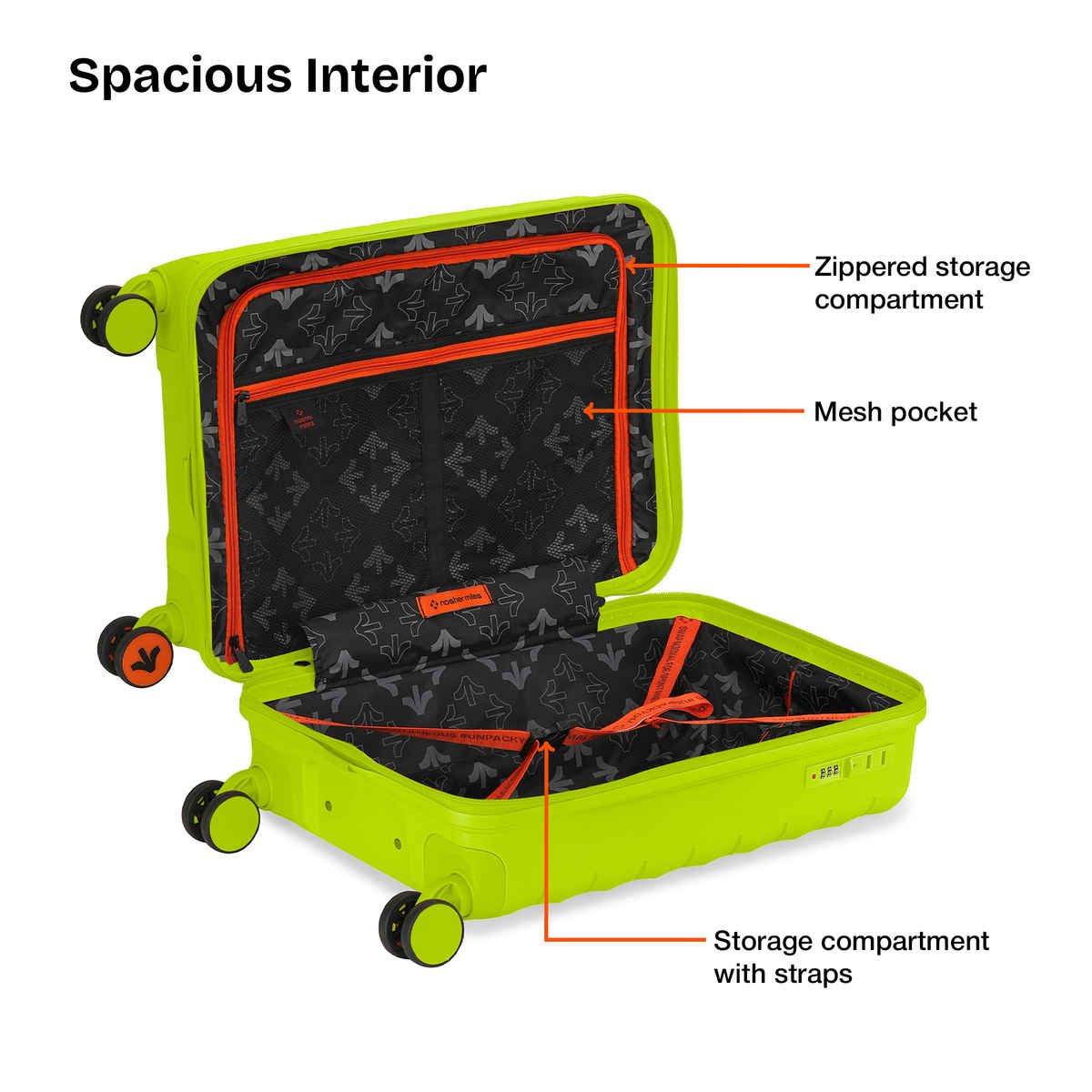 Nasher Miles Vienna Cabin Hard Sided Polypropylene 20 Inch|55 cm Trolley Bag - Neon Lime