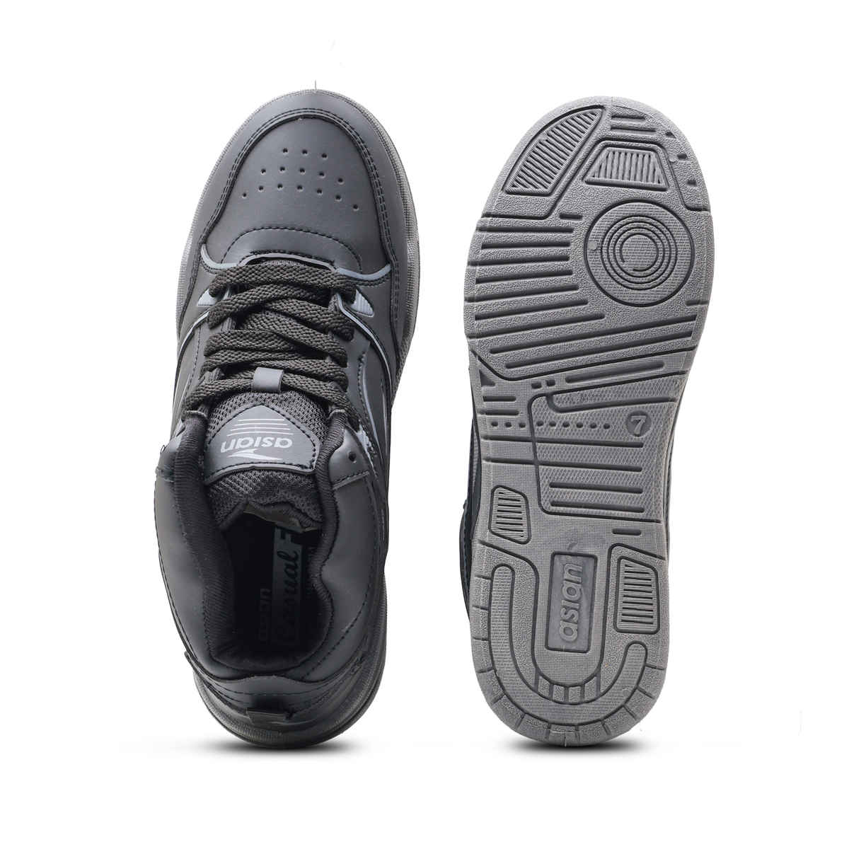 Asian Men's Casual Sneakers | Tango-11 | Black and Grey - UK 6