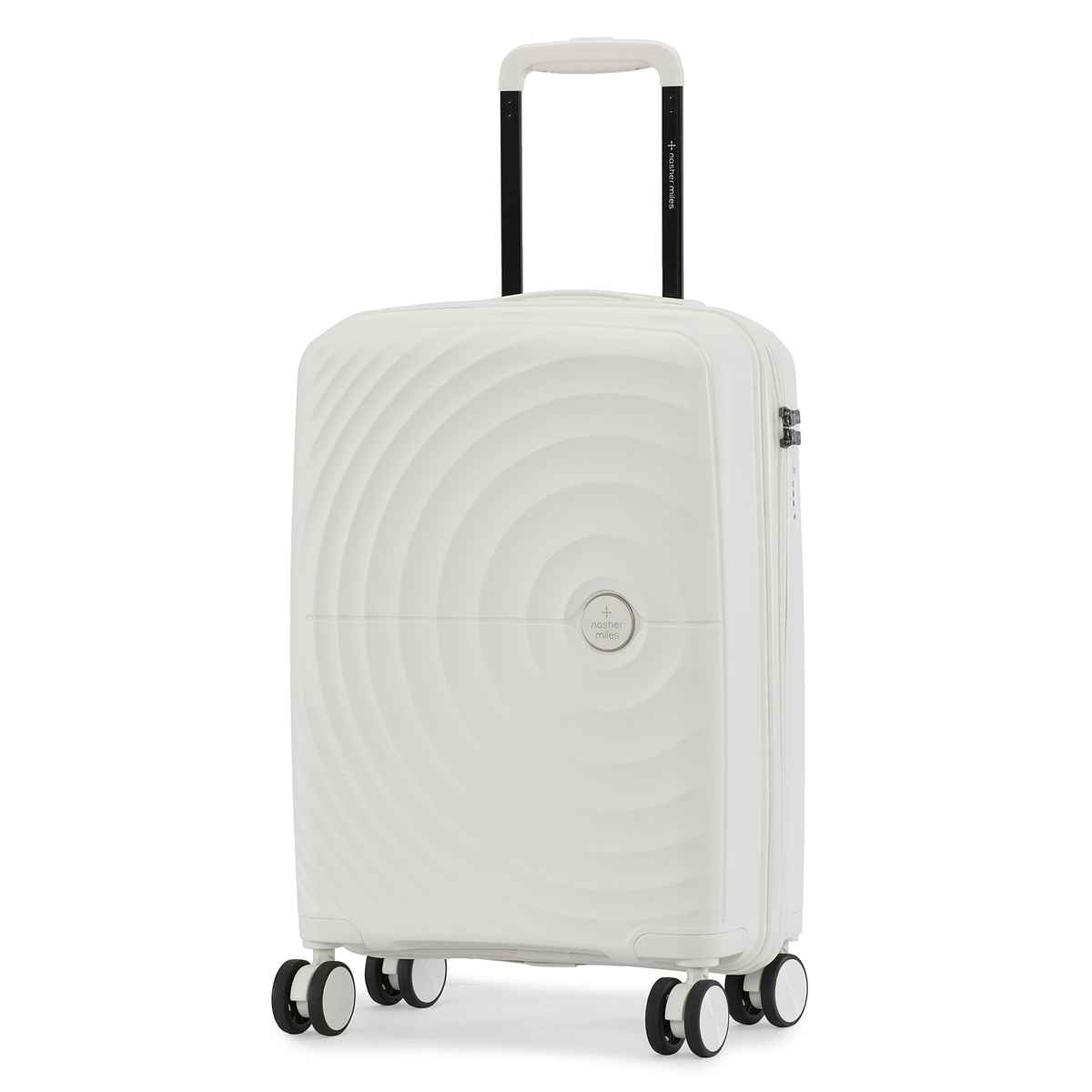 Nasher Miles Seattle Cabin Hard Side Polypropylene- 20 Inch - 55 cm Trolley Bag- White