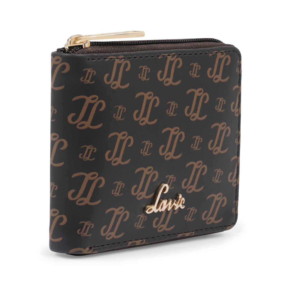 Lavie Women's Sacy Monogram LL Print Small Zip around Wallet | Choco