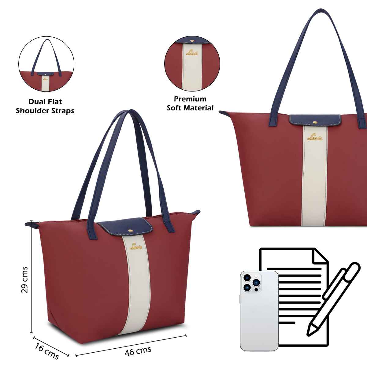 Lavie Women's Colourblock Vincy Tote Handbag | Red