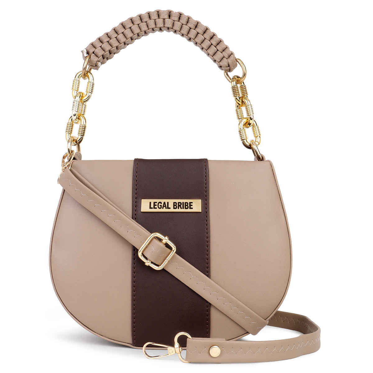 Legal Bribe Women's Knitted Handle Sling Bag | LB1969 | Khaki