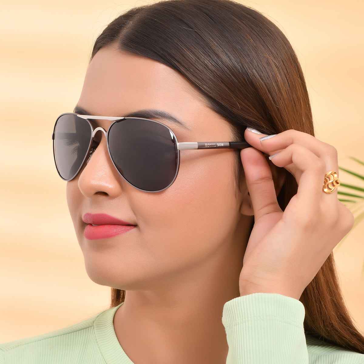 Royal Son Full Rim | Aviator | Polarized | Large | Unisex Sunglasses - CHI0082 - C1