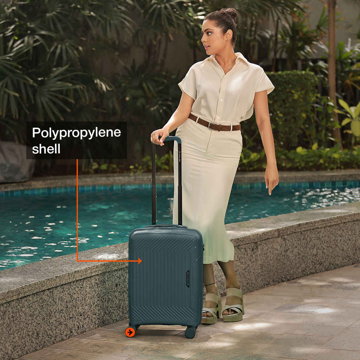 Nasher Miles Coorg Cabin Hard Side Polypropylene 20 Inch-55 cm Trolley Bag (Olivegreen)