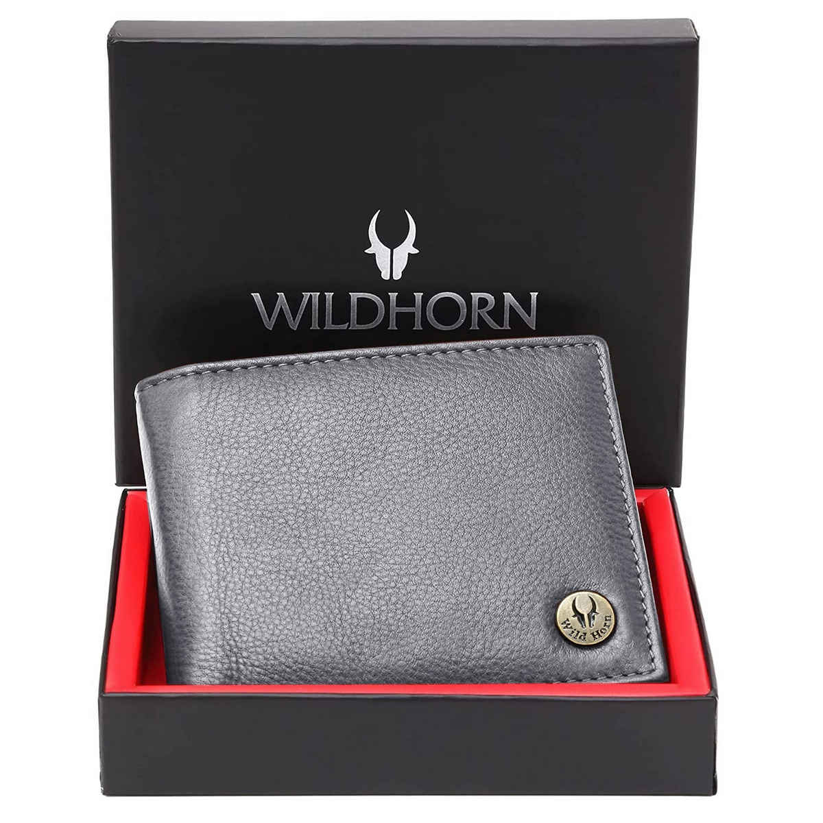 Wildhorn Men's Genuine Leather Bi-fold Wallet | Grey
