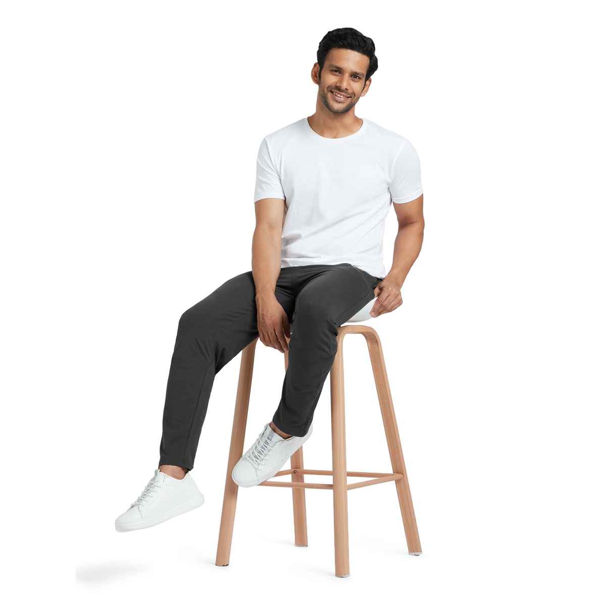 XYXX Ace IntelliSoft Cotton Modal Solid Loungewear Relaxed Fit | 2 Zipper Side pockets | Grey- M