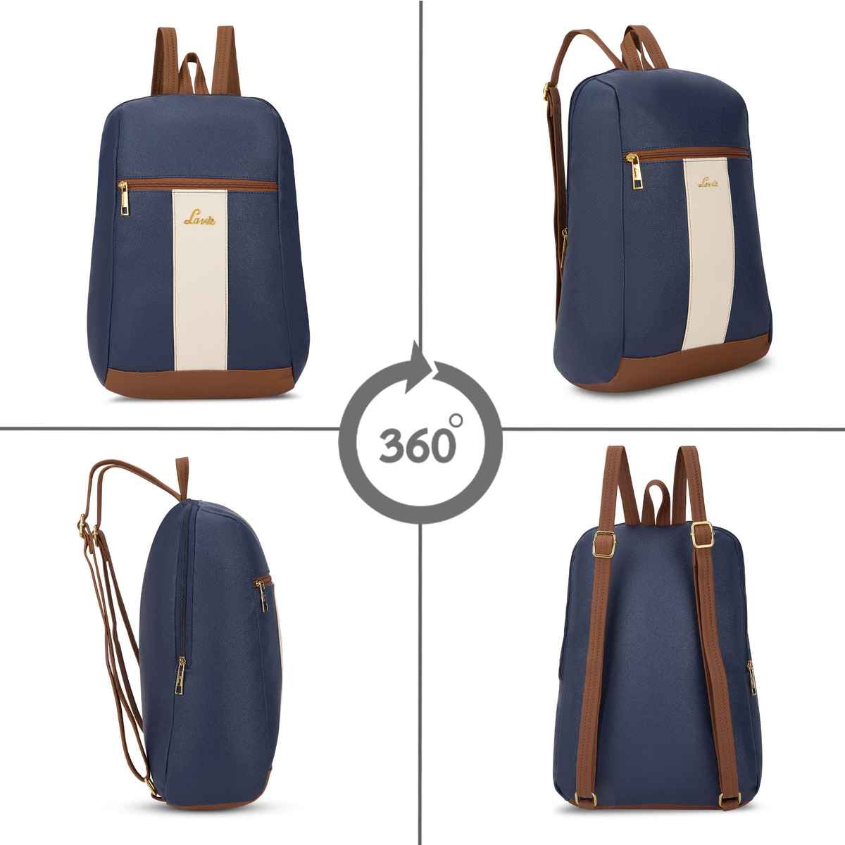Lavie Women's Colourblock Cobie Fashion Backpack for | Shoulder Bag | Navy