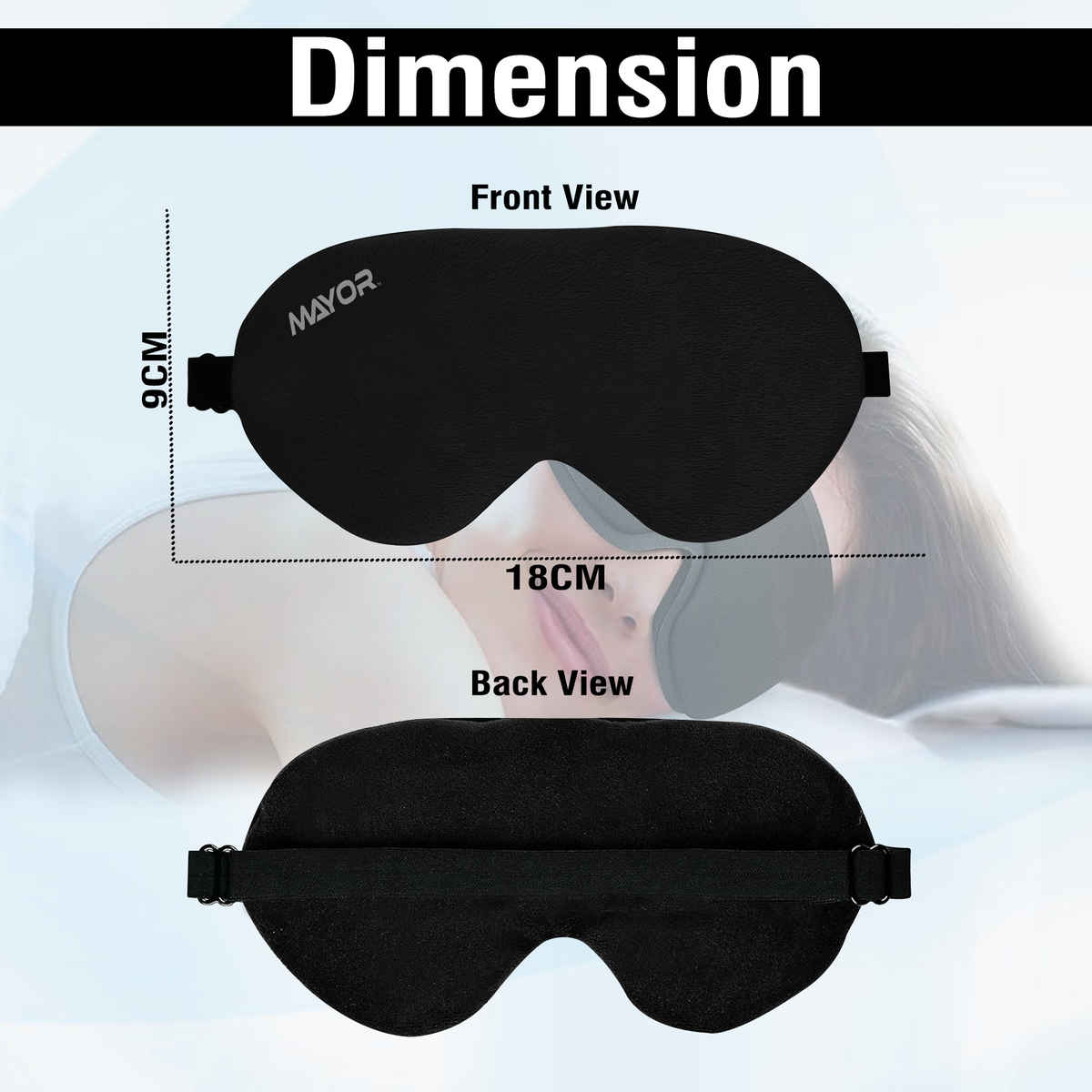 Mayor Premium Smooth Sleep Eye Mask Nap Mask with Comfortable Adjustable Strap