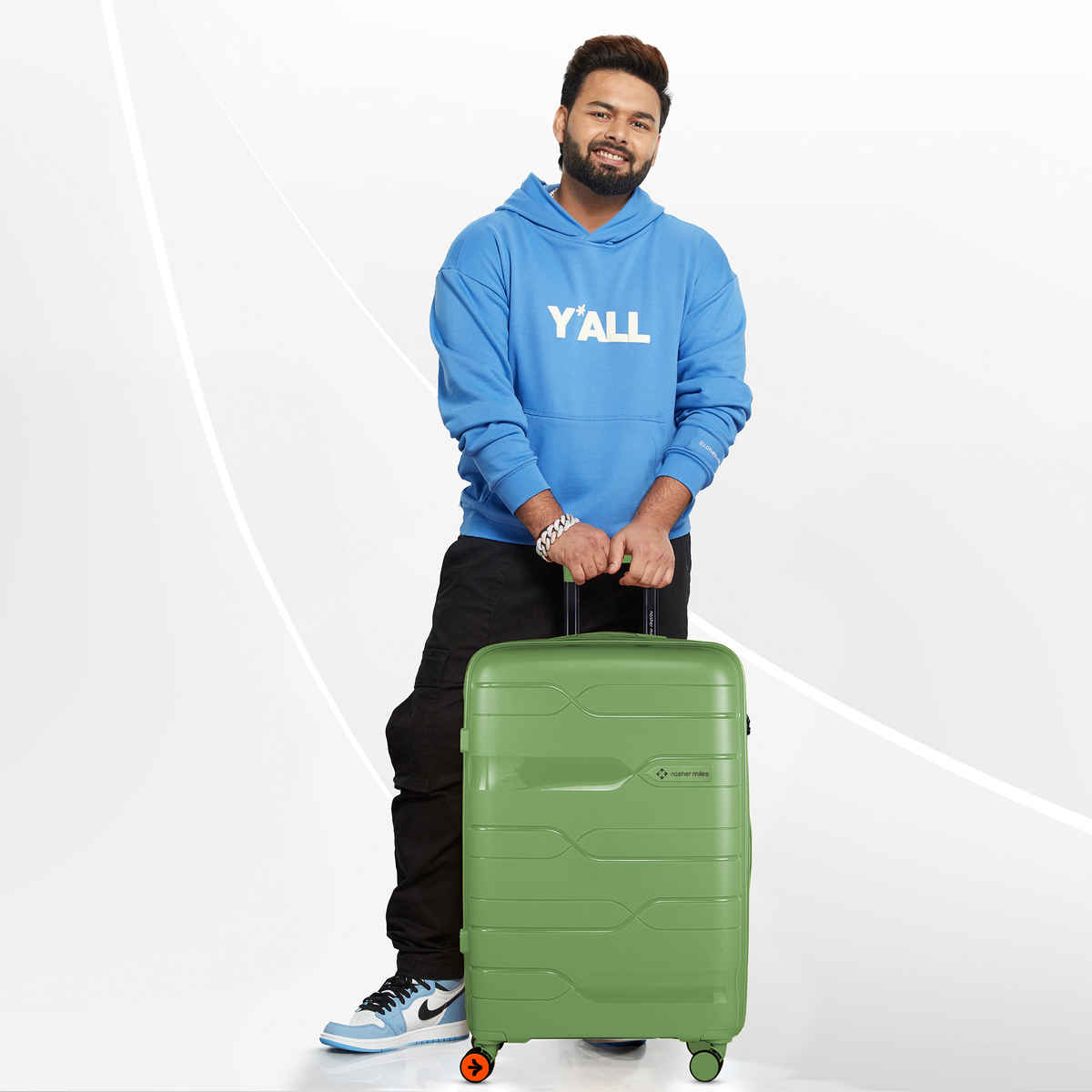 Nasher Miles Paris Check-In Hard Sided Polypropylene- 24 Inch - 65 cm Trolley Bag- Avacado Green