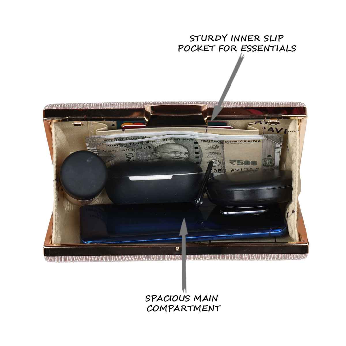 Lavie Women's Glitz Framed Clutch | Gold