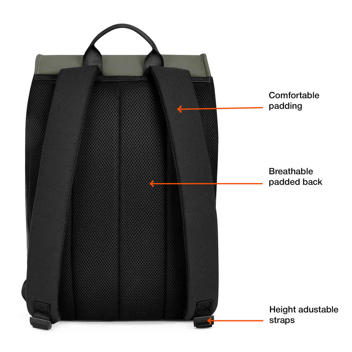 Nasher Miles Soho 25 L Top-open, Polyurethane Olive Green Laptop Backpack for College and School