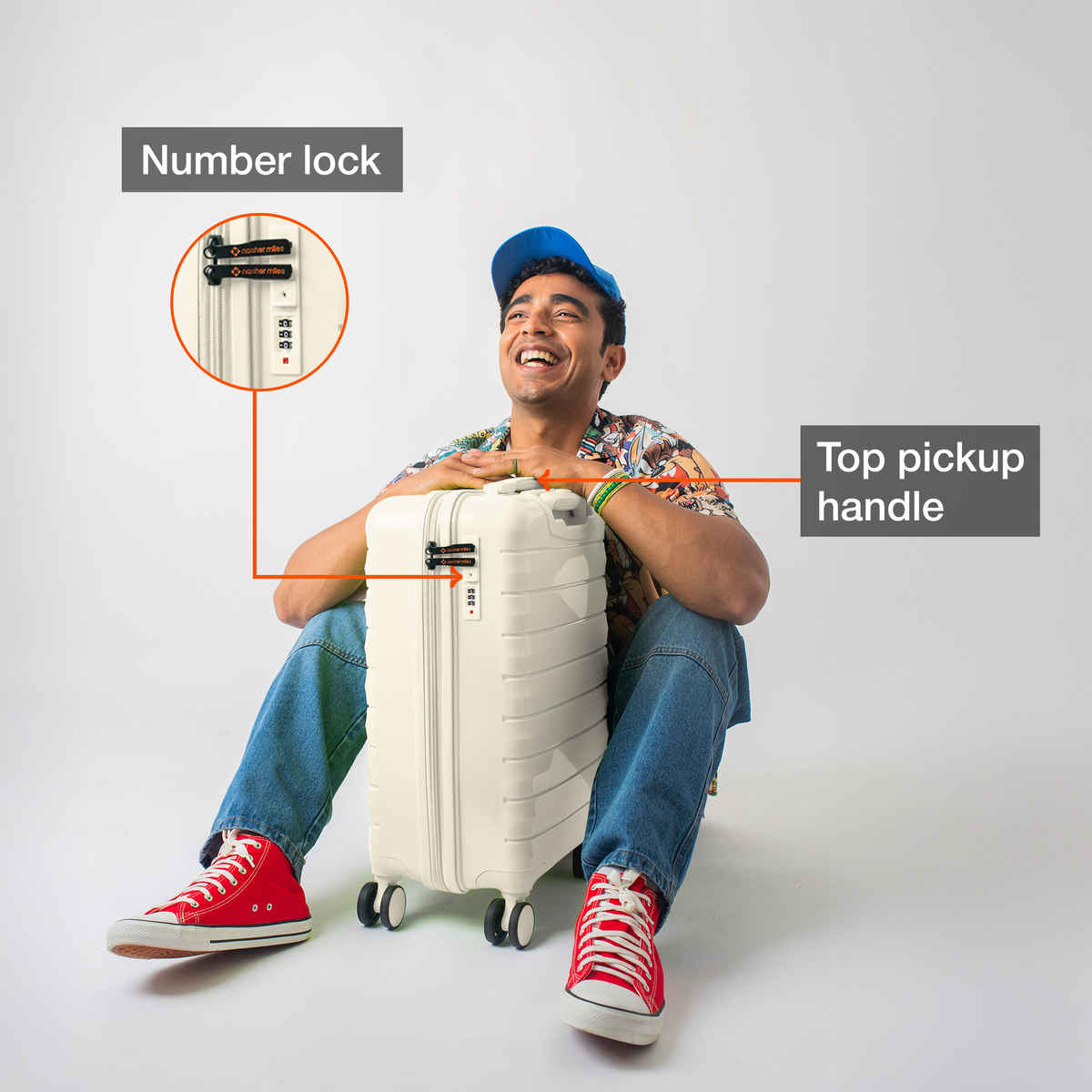 Nasher Miles Vienna Cabin Hardside Polypropylene 20 Inch-55 cm Trolley Bag- Cream