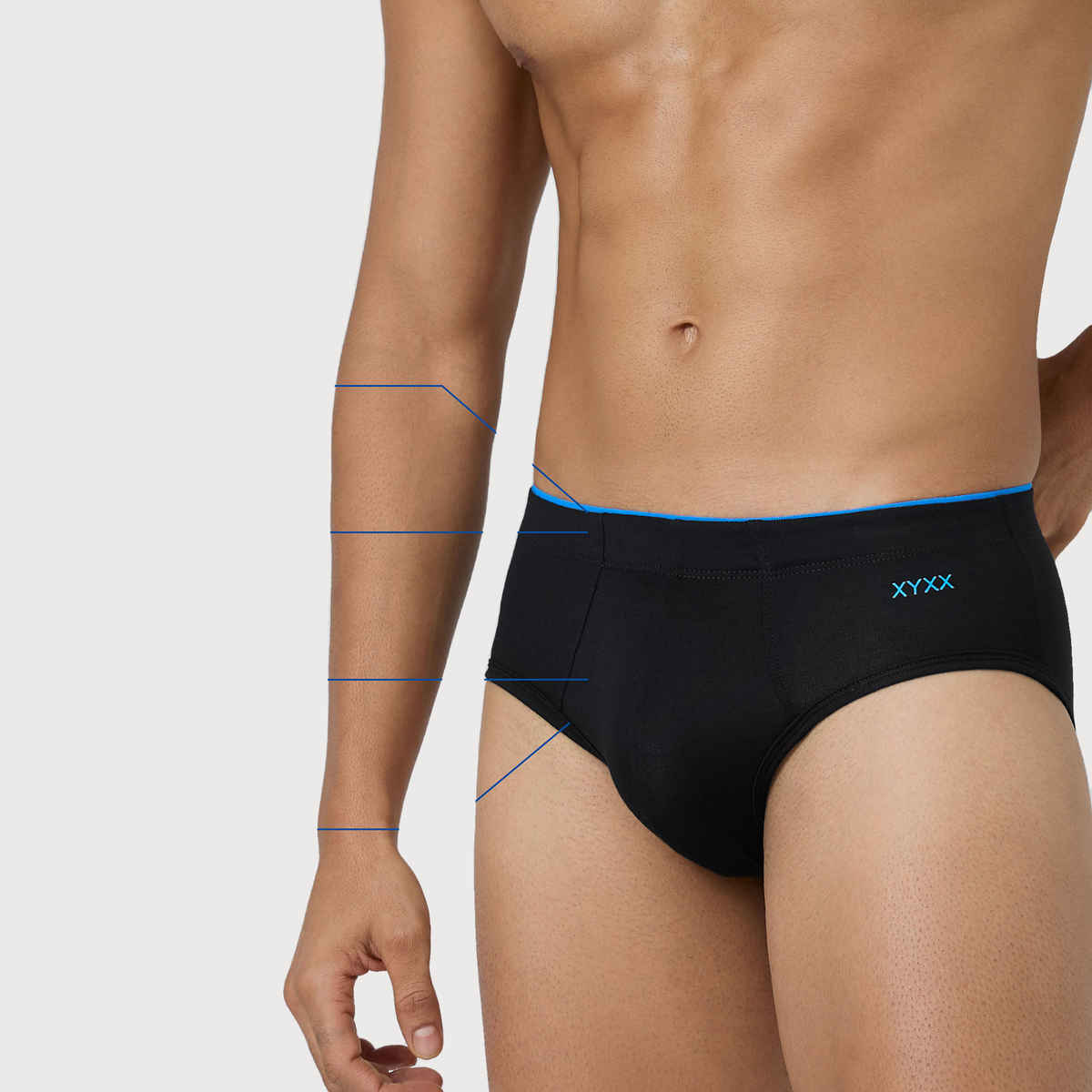 XYXX Men's Uno Modal Briefs pack of 2, Black & Dress Blue| S