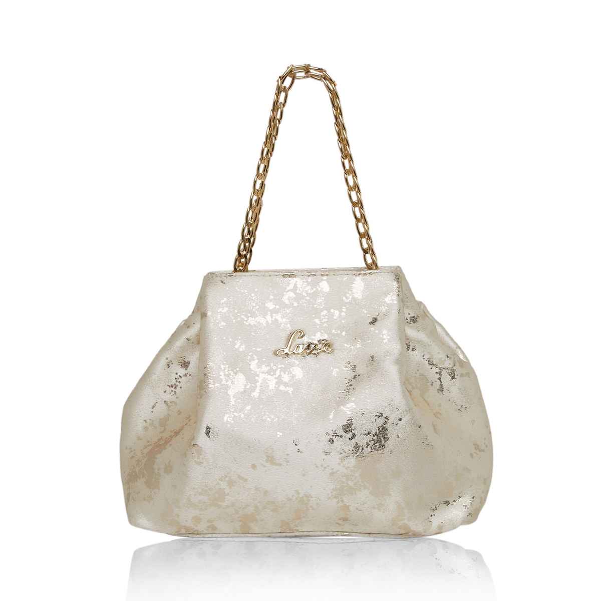 Lavie Women's Shaya Structured Potli Bags | Pouches for Festive Seasons & Wedding | Gold