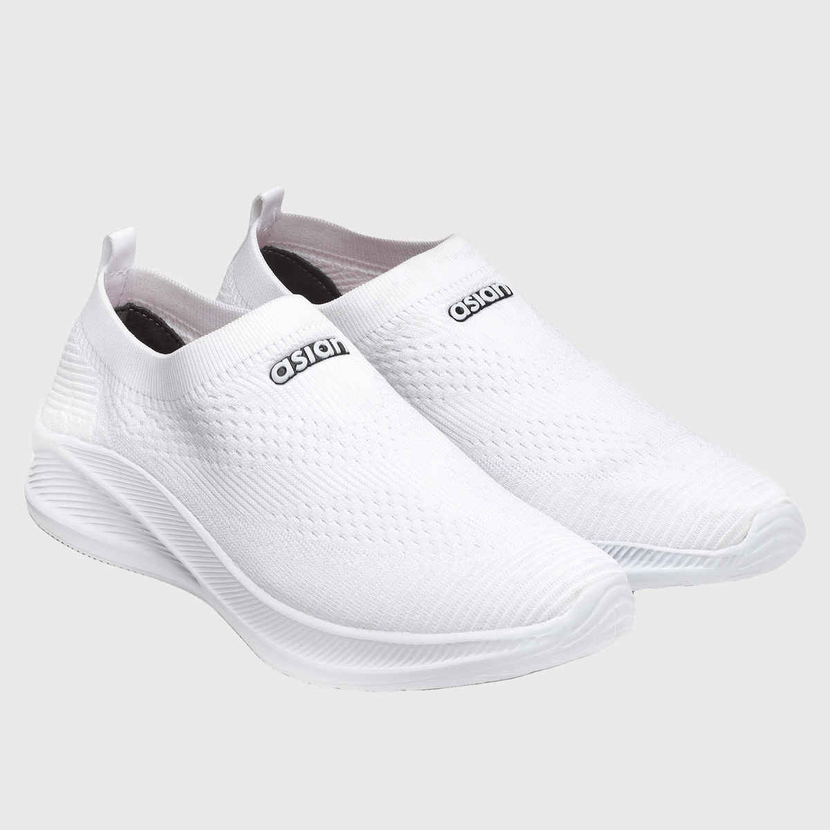 Asian Men s Wind-04 White Laceless Shoes | UK-9