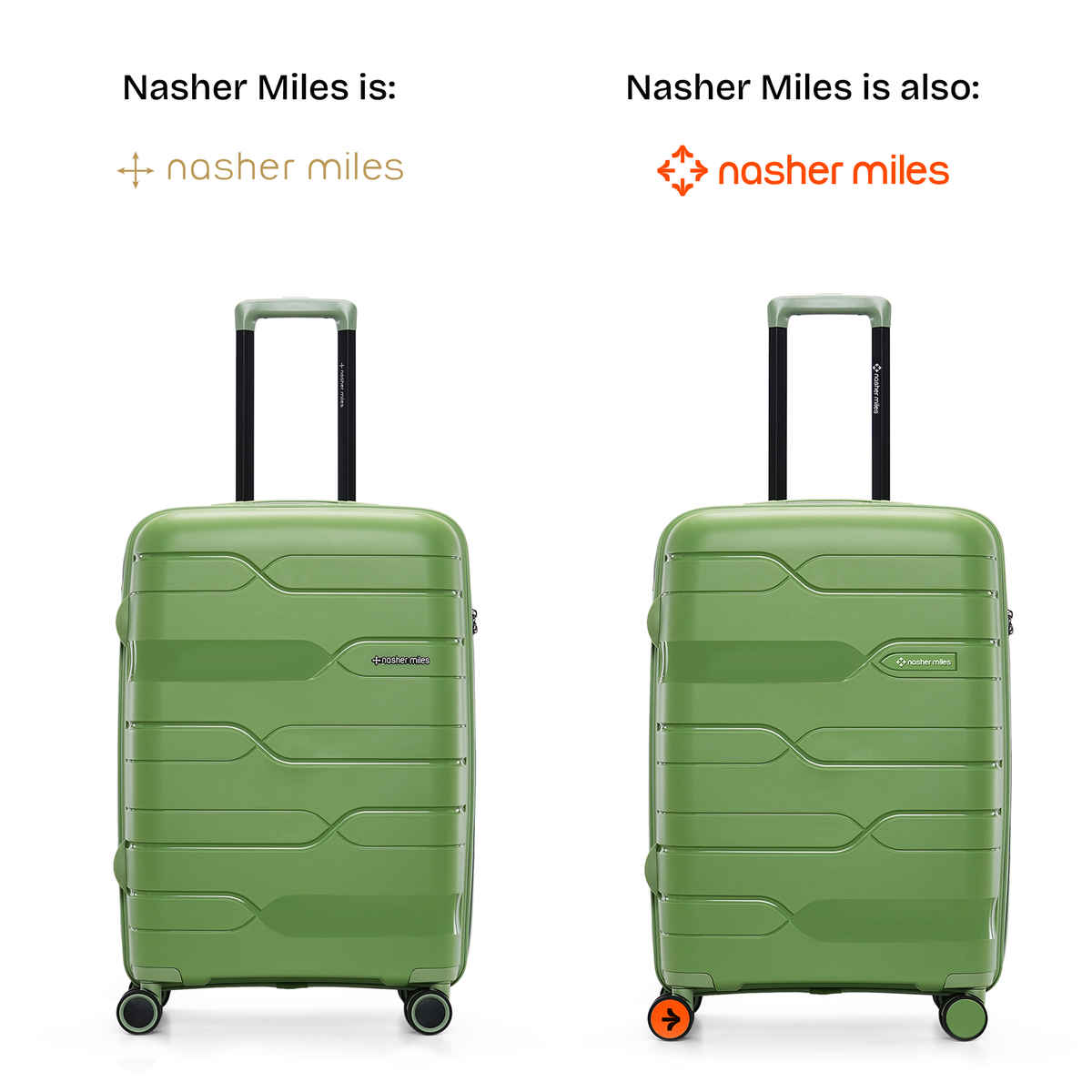 Nasher Miles Paris Check-In Hard Sided Polypropylene- 24 Inch - 65 cm Trolley Bag- Avacado Green