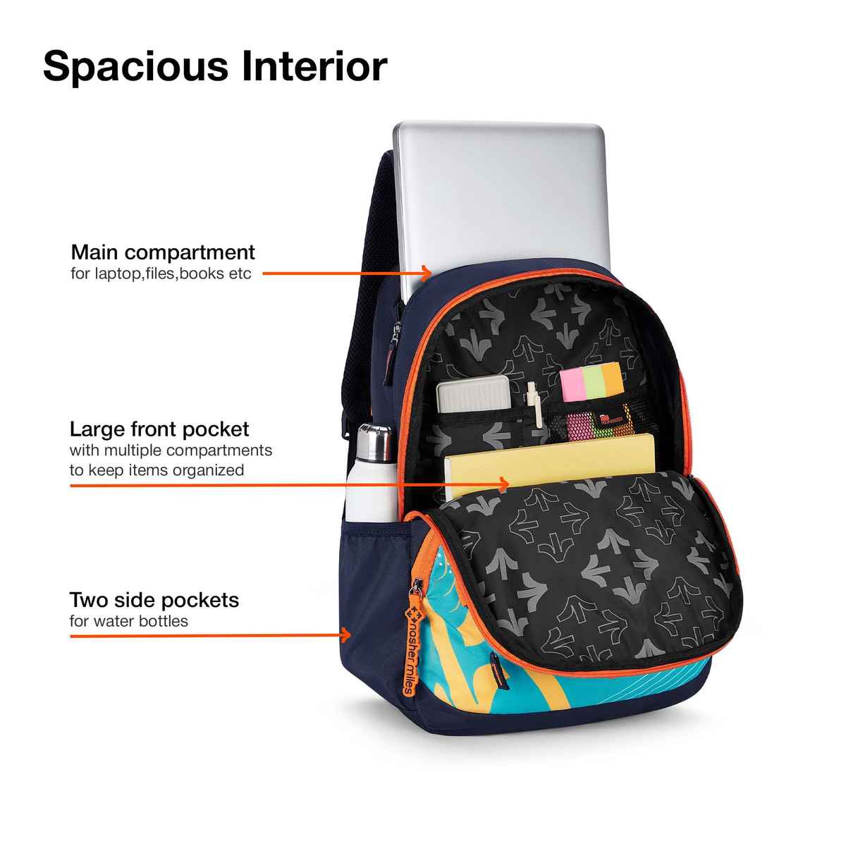 Nasher Miles Engineering Polyester Laptop Backpack with Rain cover | Yellow - 36 L