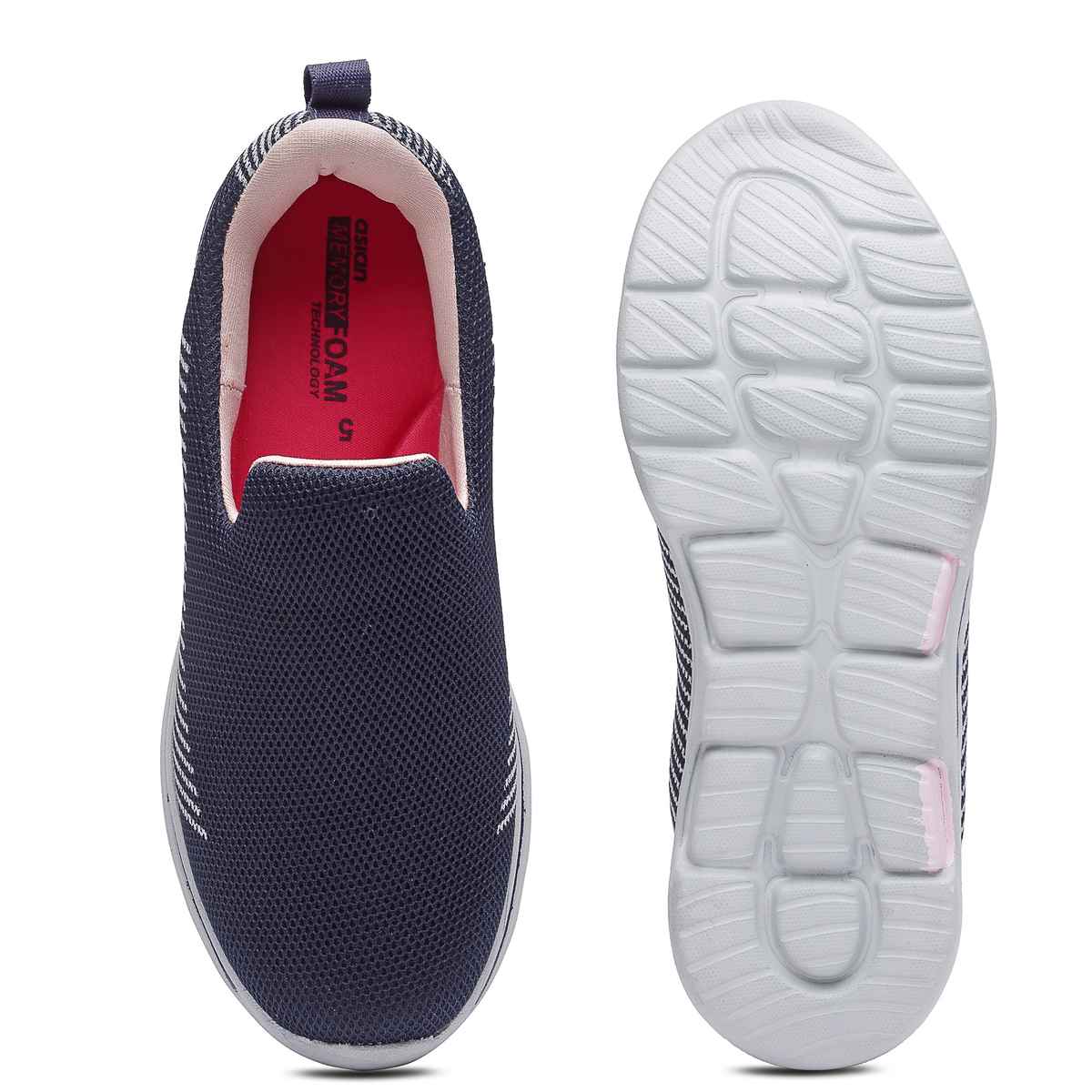 Asian Women s Firefly-111 Navy Pink Slipon Shoes | UK-5