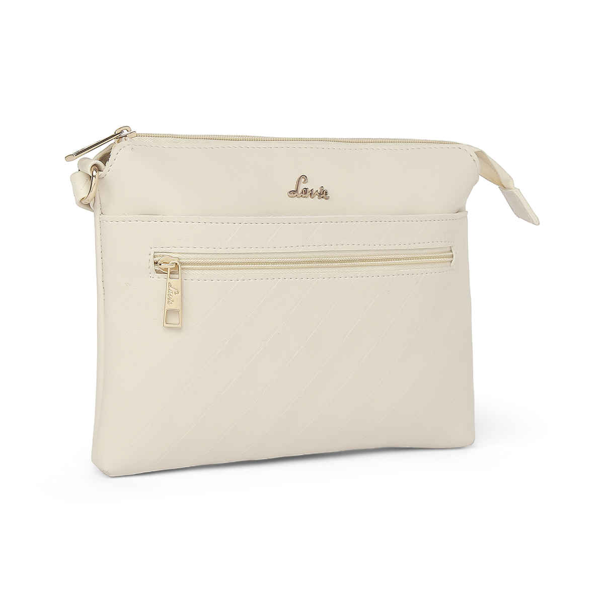 Lavie Women's Slim Top Zip Cross Body Sling Bag | Ladies Purse Handbag | Off White