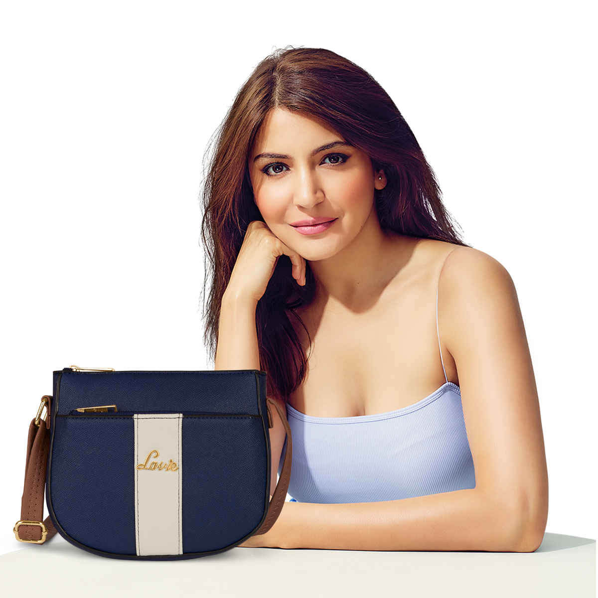 Lavie Women's Colourblock Spade Crossbody Sling Bag | Ladies Purse Handbag | Navy Blue