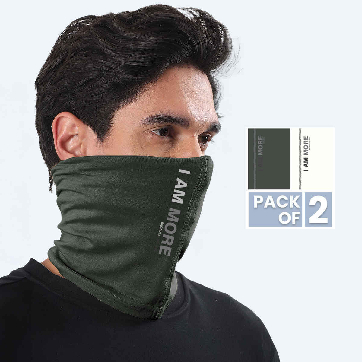 Freecultr Bamboo Bandana Headband Pack of 2 | Anti-Microbial (White & Green)