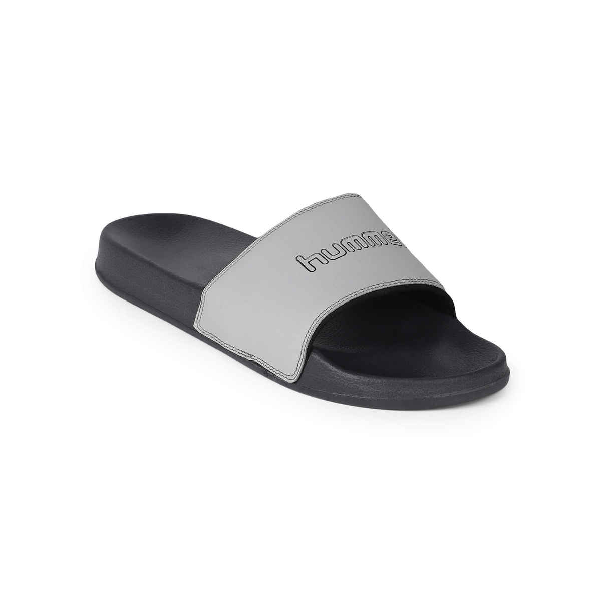 hummel Classic lightweight slides for Men with Cushioned Sole and Arch Support | Silver Grey | 9